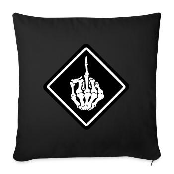 Mittelfinger - Skull n Bones Biker - Sofakissenbezug 45 x 45 cm - Schwarz - Vorne