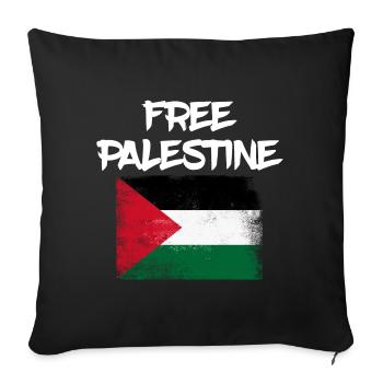 free palestine palestine - Sofa pillowcase 17,3'' x 17,3'' (45 x 45 cm) - black - Front