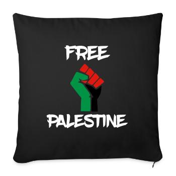 free palestine palestine poing fist - Housse de coussin décorative 45 x 45 cm - noir - Devant