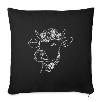 Vache Beauté - Housse de coussin décorative 45 x 45 cm - noir - Devant