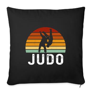 retro judo - Sofa pillowcase 17,3'' x 17,3'' (45 x 45 cm) - black - Front