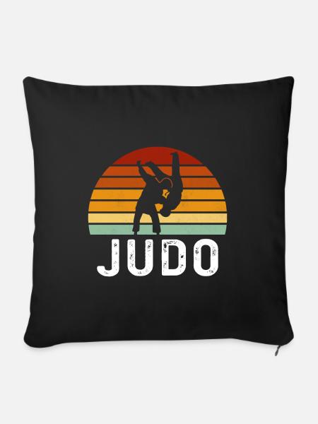 judo retro - Sofakissenbezug 45 x 45 cm - Schwarz