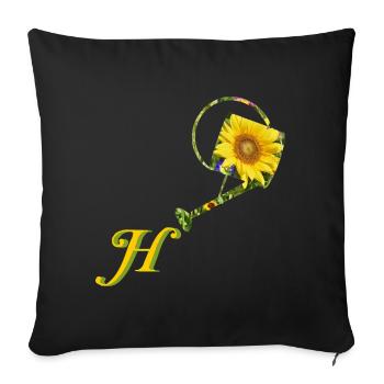 pouring can h - Sofa pillowcase 17,3'' x 17,3'' (45 x 45 cm) - black - Front
