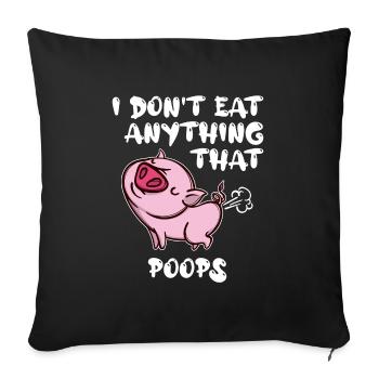 Statement Schwein Vegan - Sofakissenbezug 45 x 45 cm - Schwarz - Vorne