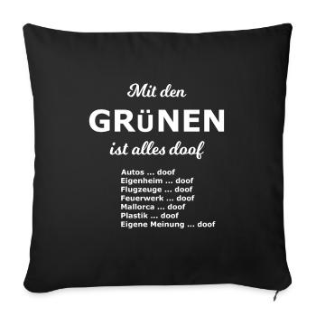 Doofe Partei - Sofakissenbezug 45 x 45 cm - Schwarz - Vorne