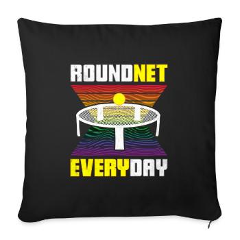 Roundnet Everyday | Spike Ball Spikeball Fun - Sofakissenbezug 45 x 45 cm - Schwarz - Vorne