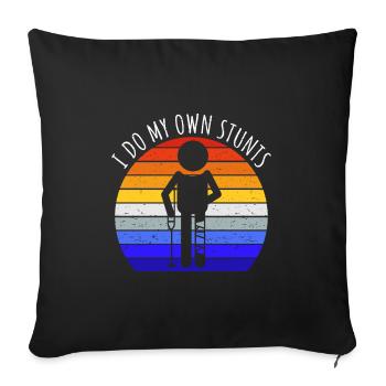 I Do My Own Stunts I - Sofa pillowcase 17,3'' x 17,3'' (45 x 45 cm) - black - Front