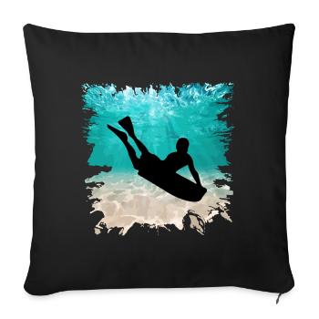 Bodyboarding Surfing Summer Bodyboarder Sea Sand - Sofa pillowcase 17,3'' x 17,3'' (45 x 45 cm) - black - Front
