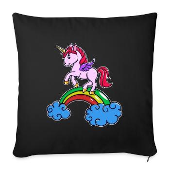 Licorne Cool Animal - Housse de coussin décorative 45 x 45 cm - noir - Devant