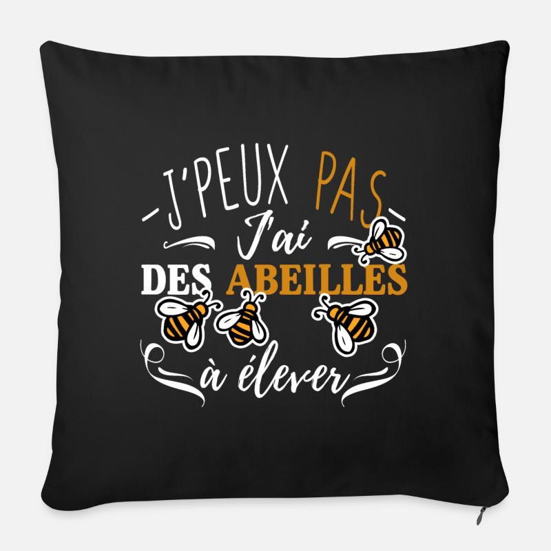 J'peux pas j'ai des abeilles à élever - Housse de coussin décorative 45 x 45 cm - noir