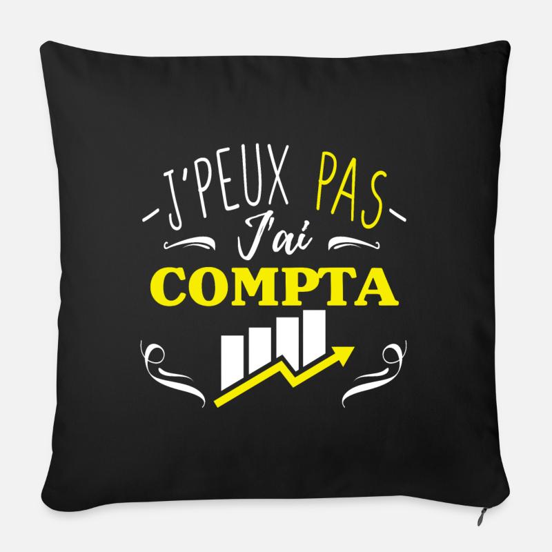 J'peux pas j'ai compta - Housse de coussin décorative 45 x 45 cm - noir