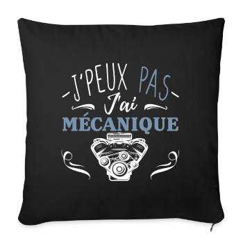 J'peux pas j'ai mécanique - Housse de coussin décorative 45 x 45 cm - noir - Devant