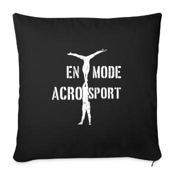 In acrosport mode - Sofa pillowcase 17,3'' x 17,3'' (45 x 45 cm) - black - Front