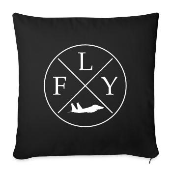 Jet de combat - Housse de coussin décorative 45 x 45 cm - noir - Devant