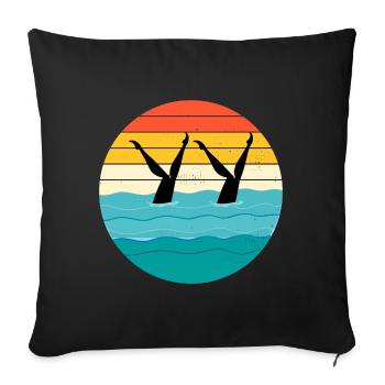 Synchro Swim Swimmer Synchronized Swimming Vintage - Housse de coussin décorative 45 x 45 cm - noir - Devant