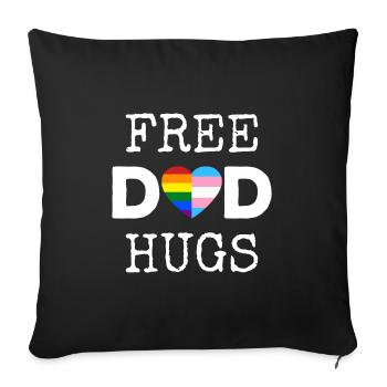 Free Dad Hugs II - Rainbow Gay Trans Pride - Housse de coussin décorative 45 x 45 cm - noir - Devant