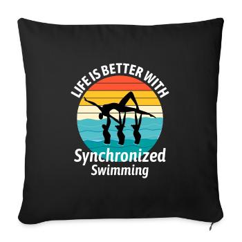 Synchro Schwimmer Synchronschwimmen Vintage - Sofakissenbezug 45 x 45 cm - Schwarz - Vorne