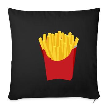 Fries - Sofakissenbezug 45 x 45 cm - Schwarz - Vorne