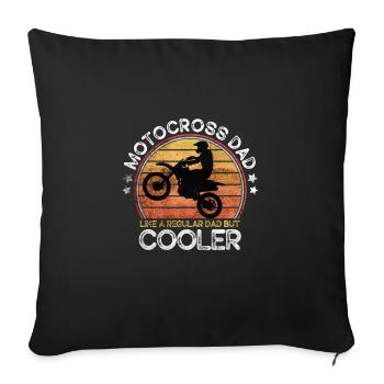 Motocross Dad, Motorcycle Father, Cool daddy motor - Sofa pillowcase 17,3'' x 17,3'' (45 x 45 cm) - black - Front
