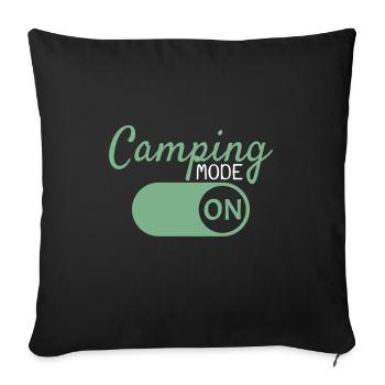 Camping Mode On - Sofa pillowcase 17,3'' x 17,3'' (45 x 45 cm) - black - Front