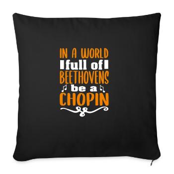 beethoven chopin - Sofa pillowcase 17,3'' x 17,3'' (45 x 45 cm) - black - Front