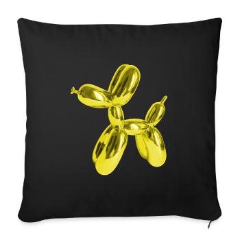 Ballon Gelb Hund | Hundeliebhaber Hundebesitzer - Sofakissenbezug 45 x 45 cm - Schwarz - Vorne