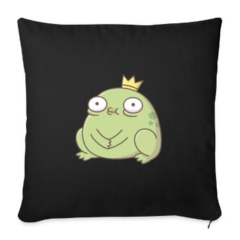 Hässliche süße Frosch Prinz - Sofakissenbezug 45 x 45 cm - Schwarz - Vorne