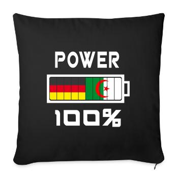 Germany and Algeria Power 100% - Sofa pillowcase 17,3'' x 17,3'' (45 x 45 cm) - black - Front