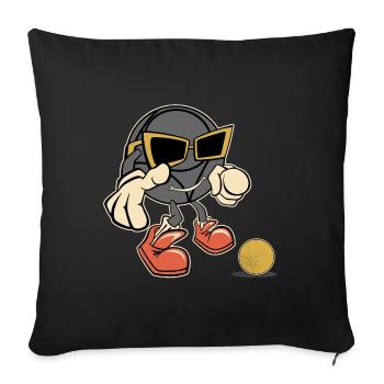 Boulekugel Sonnenbrille Petanque Outfit für Bouler - Sofakissenbezug 45 x 45 cm - Schwarz - Vorne