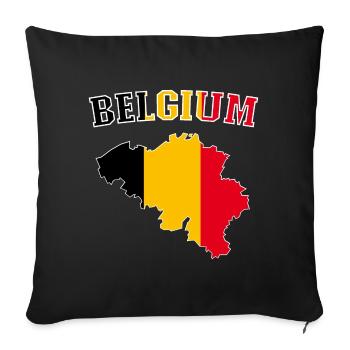 Belgium Flag Map - Sofa pillowcase 17,3'' x 17,3'' (45 x 45 cm) - black - Front