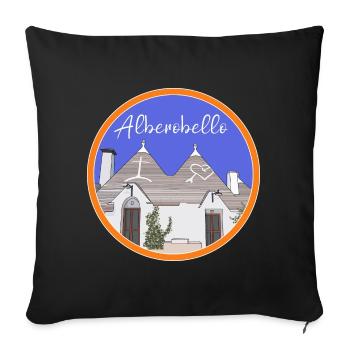 Trulli Houses Alberobello Bari Trullo Italy - Sofa pillowcase 17,3'' x 17,3'' (45 x 45 cm) - black - Front