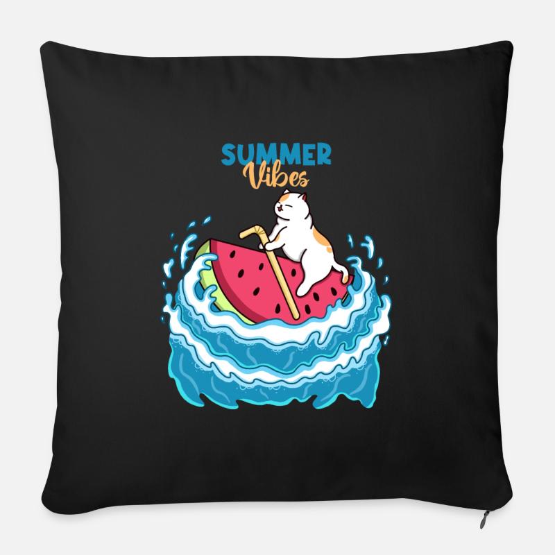 Summer Vibes - Sofa pillowcase 17,3'' x 17,3'' (45 x 45 cm) - black