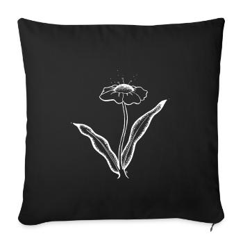 OPLA Blanche : Small imaginary flower drawing - Sofa pillowcase 17,3'' x 17,3'' (45 x 45 cm) - black - Front