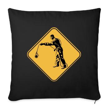 Panel attention fishing to the magnet gift idea - Sofa pillowcase 17,3'' x 17,3'' (45 x 45 cm) - black - Front