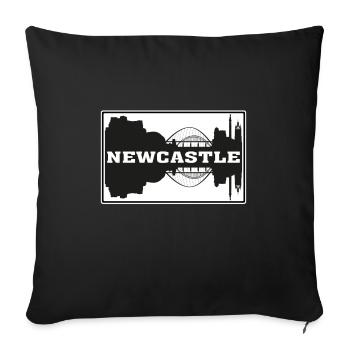Newcastle Angleterre Voyage Souvenir Skyline Silhouet - Housse de coussin décorative 45 x 45 cm - noir - Devant