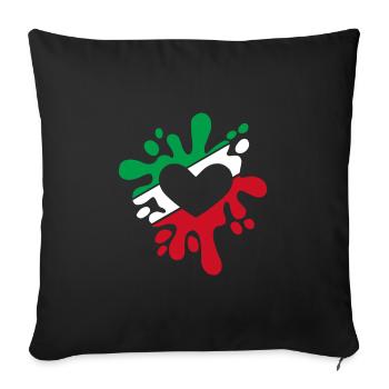 Iran symbole drapeau tache de couleurs cadeau - Housse de coussin décorative 45 x 45 cm - noir - Devant