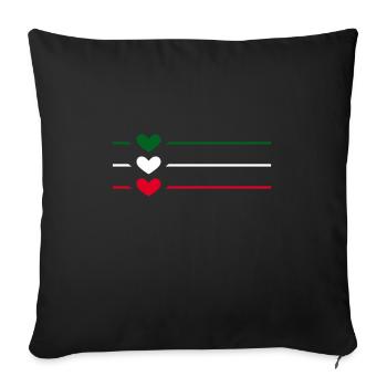 Italy Ornament Heart Line - Sofa pillowcase 17,3'' x 17,3'' (45 x 45 cm) - black - Front