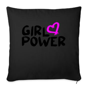 Feminism Feminist Vector Girl Power Design - Sofa pillowcase 17,3'' x 17,3'' (45 x 45 cm) - black - Front