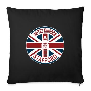 Stafford United Kingdom UK Union Jack British Flag - Sofa pillowcase 17,3'' x 17,3'' (45 x 45 cm) - black - Front