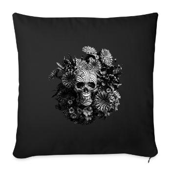 Engraved Skull - Sofa pillowcase 17,3'' x 17,3'' (45 x 45 cm) - black - Front