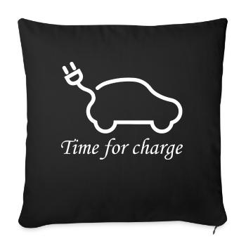 Electric Car E-mobility Hybrid - Housse de coussin décorative 45 x 45 cm - noir - Devant