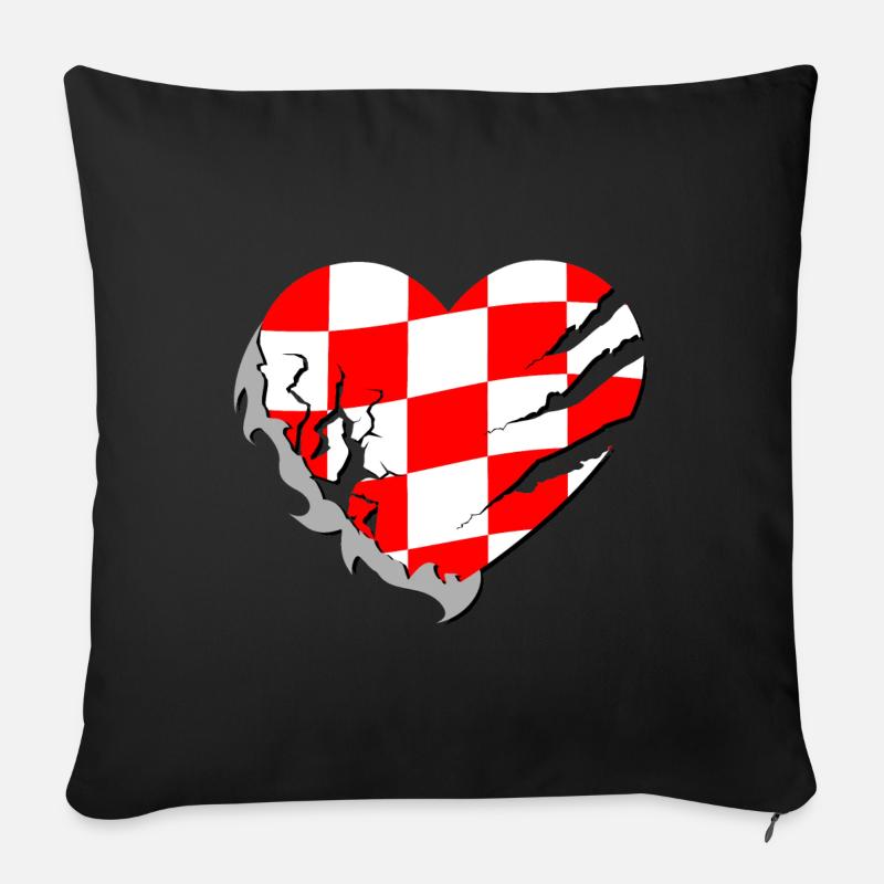 Kroatien - Kroatien - Sofakissenbezug 45 x 45 cm - Schwarz