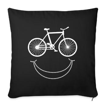 Smile Cycling Bike Biker Bicycle - Sofa pillowcase 17,3'' x 17,3'' (45 x 45 cm) - black - Front
