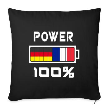 Allemagne et France Power 100% - Housse de coussin décorative 45 x 45 cm - noir - Devant
