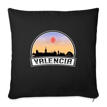 Valencia Spain Skyline Vintage Sunset Travel Souve - Sofa pillowcase 17,3'' x 17,3'' (45 x 45 cm) - black - Front