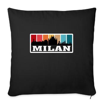 Milan Italy Travel Souvenir Skyline Silhouette Ita - Sofa pillowcase 17,3'' x 17,3'' (45 x 45 cm) - black - Front