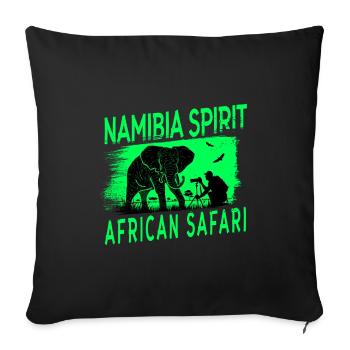 Design safari en Afrique en Namibie - Housse de coussin décorative 45 x 45 cm - noir - Devant