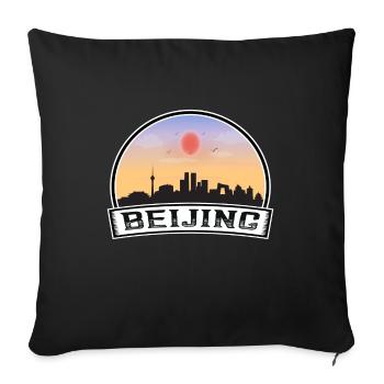 Beijing China Skyline Vintage Sunset Travel Souven - Sofa pillowcase 17,3'' x 17,3'' (45 x 45 cm) - black - Front