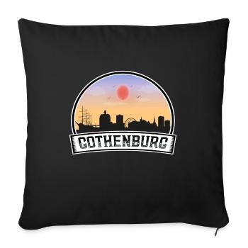Gothenburg Sweden Skyline Vintage Sunset Travel So - Sofa pillowcase 17,3'' x 17,3'' (45 x 45 cm) - black - Front
