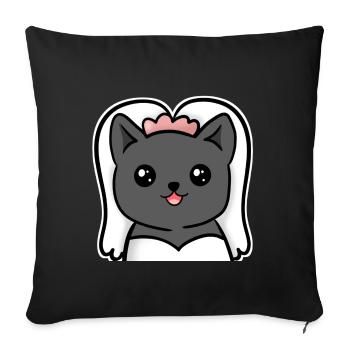 manqiwBride Bride Comic Cat - Housse de coussin décorative 45 x 45 cm - noir - Devant